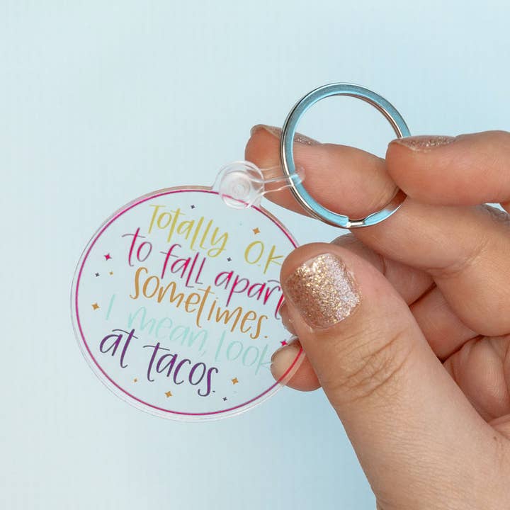 Tacos falder fra hinanden akryl sjov nøglering for engroshandel hos Colette Paperie