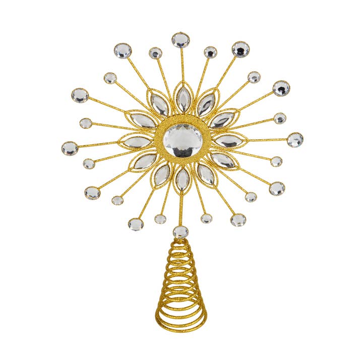 A45365 : Étoile de sapin en fil métallique, gemmes transparentes, argent, 33 cm pour la vente par Silver Tree Home & Holiday