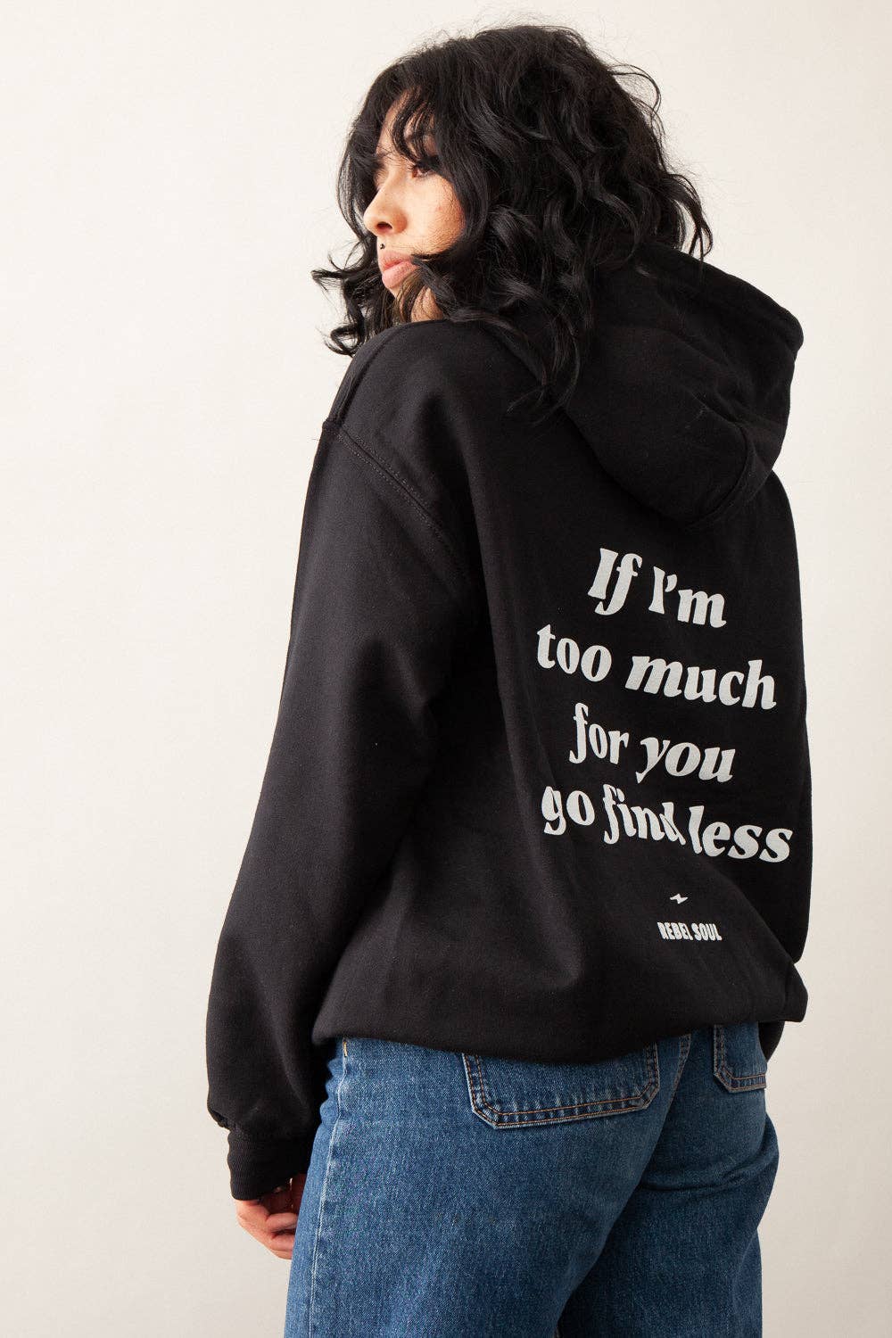 Black Too Much For You Hoodie for wholesale on Faire1