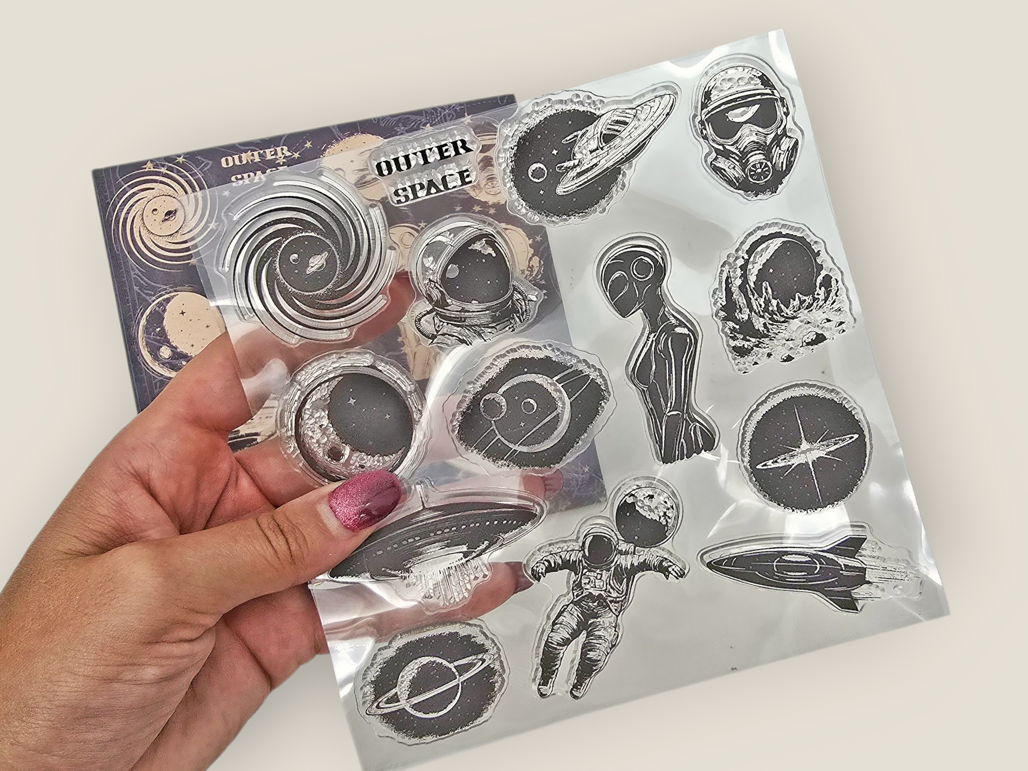 CoraCreaCrafts - Wholesale Rubber/Decorative Stamp - Space Clear Stamps1