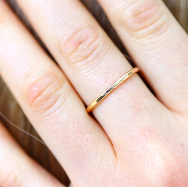 Sloane Jewelry Design - Wholesale Band/Stacked Ring - Hammered Stacking Ring1