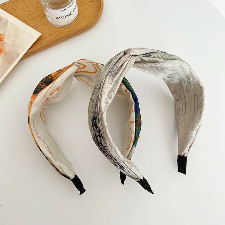 ACCITY - Wholesale Fashion Headband - Women's - RETRO OIL PAINTING WIDE BORDER VERSATILEHEADBANDS_CWAHA073298