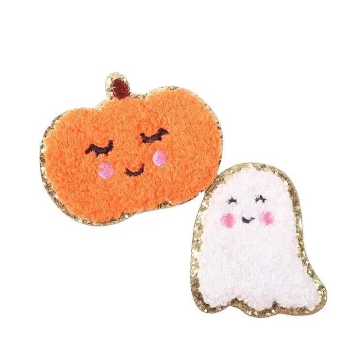 Rosie Posie Patches - Wholesale Patch - Smiley Ghost Halloween Chenille Patch1