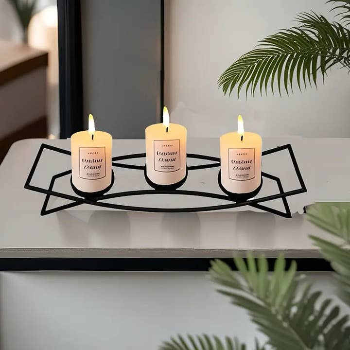 Modern ljusstake i metall - 3-armad rostfri mittpunkt för wholesale av Huis Van Merken