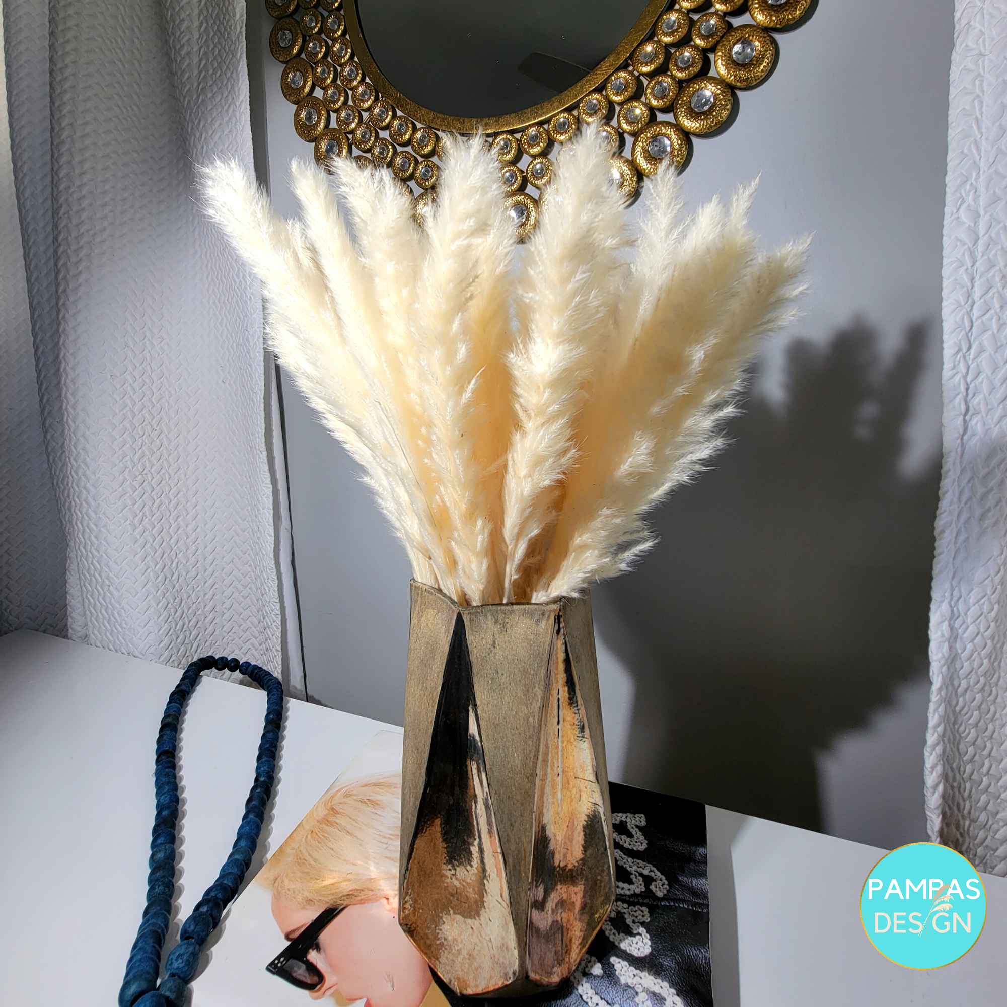 Pampas Design - Venta al por mayor Flores secas/prensadas - 30 Tallos de Pasto Pampas Azul Claro7