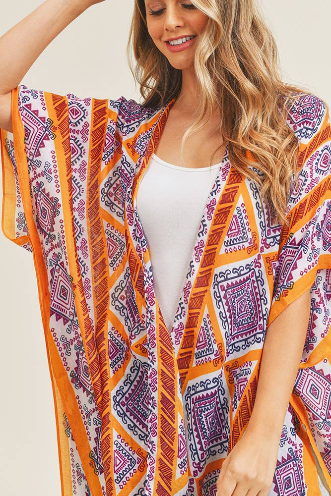 Hana - Wholesale Kimono - Women's - Tribal Pattern Summer Kimono Cover Up14