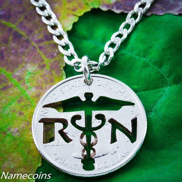 Colar de Enfermeira, Joia de Enfermeira, Moeda Recortada à Mão por atacado de NameCoins