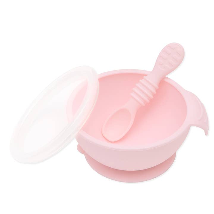 Silicone First Feeding Set: Pink for wholesale by Bumkins
