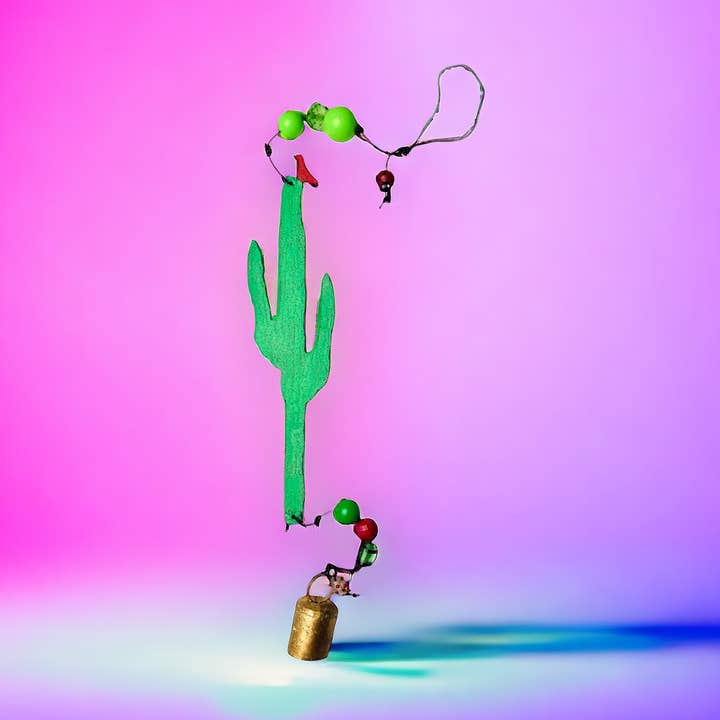 Carillon éolien cactus recyclage mobile du sud-ouest des États-Unis éco pour la vente par Whimsies