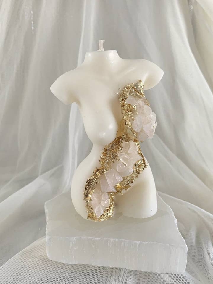 Rose Quartz Infused Crystal Candles for wholesale by Dreamsoy Candles