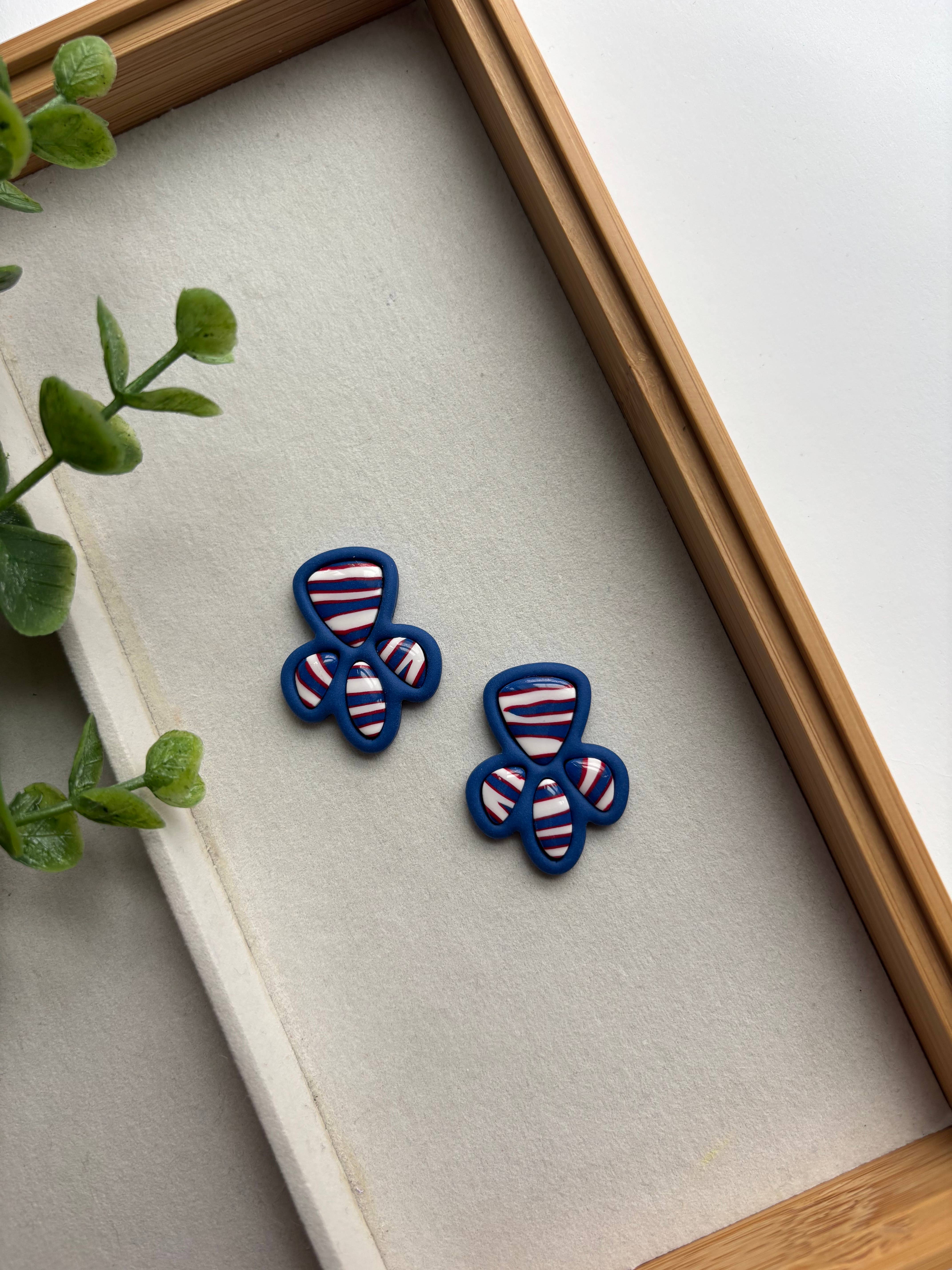 LeiClayCo - Wholesale Stud/Post Earrings - Buffalo Bills earrings, stud clay earrings