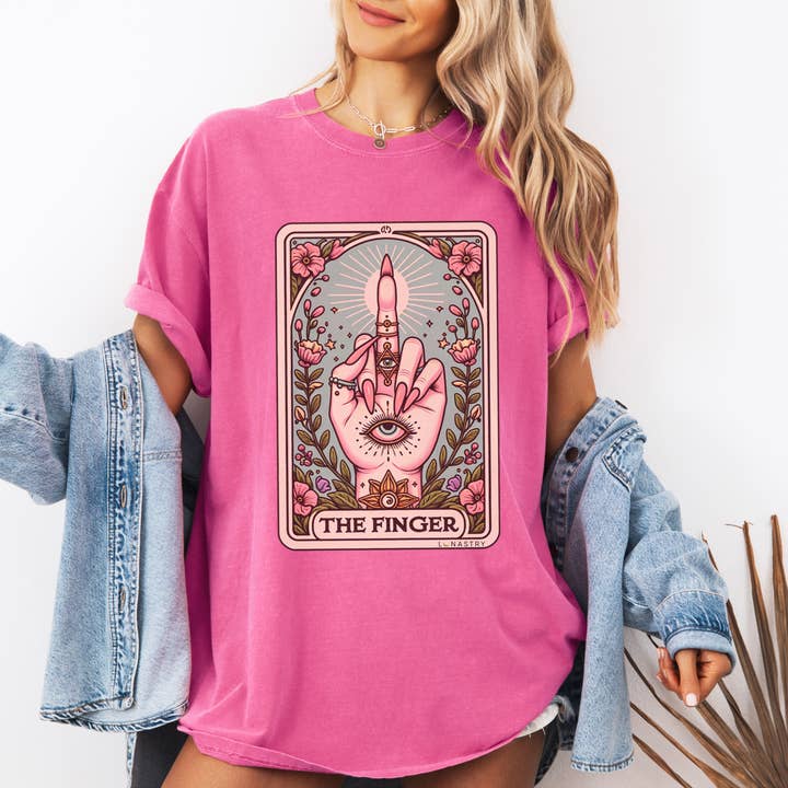 Lunastry - Wholesale Screen Printed T-Shirt - Women's - The Finger TShirt Apparel5