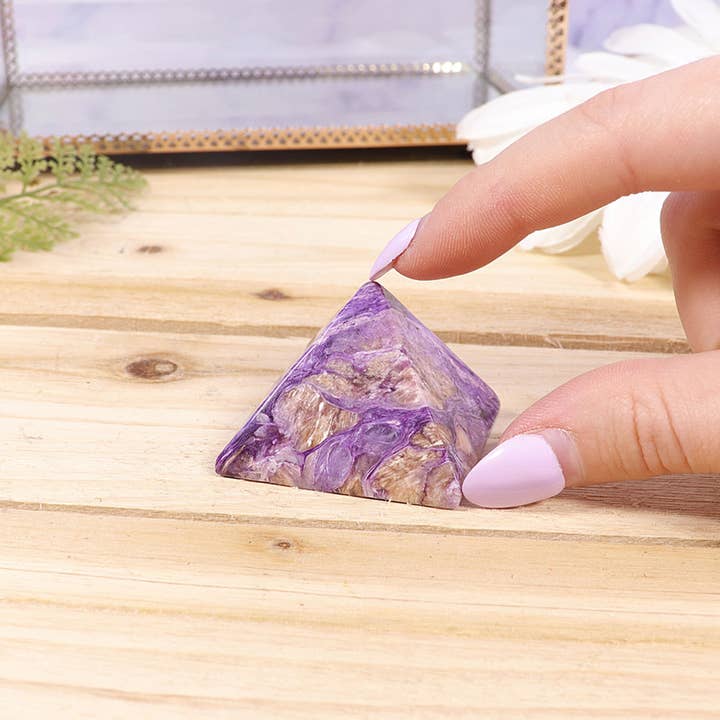 Natures Artifacts Inc - Wholesale Spiritual Stone/Crystal - Charoite Pyramid AAA Grade - Russain Charoite Crystal3