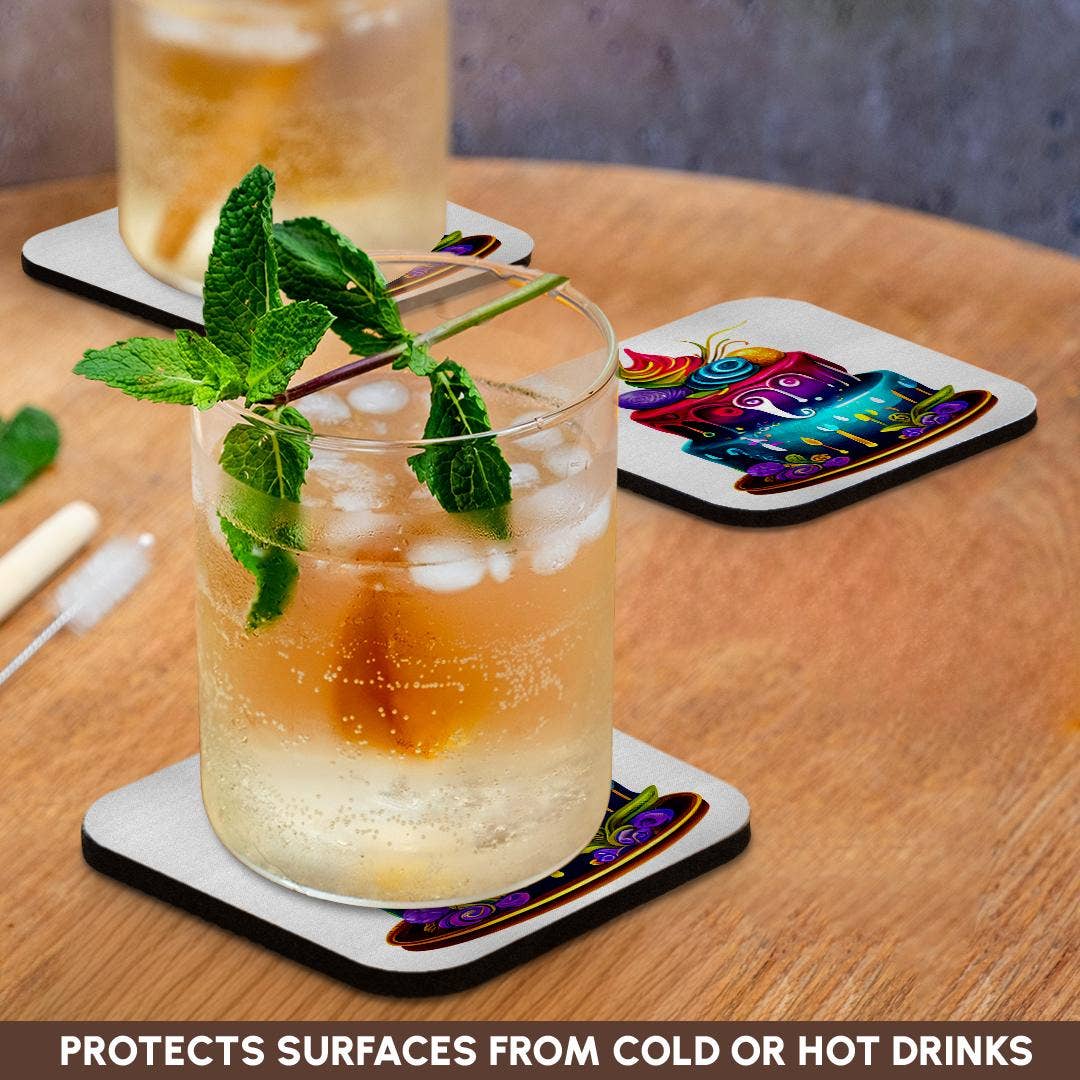 3dRose - Wholesale Coasters - 3dRose, Colorful and Fun Two Layer Cake Illustration, Coaster9