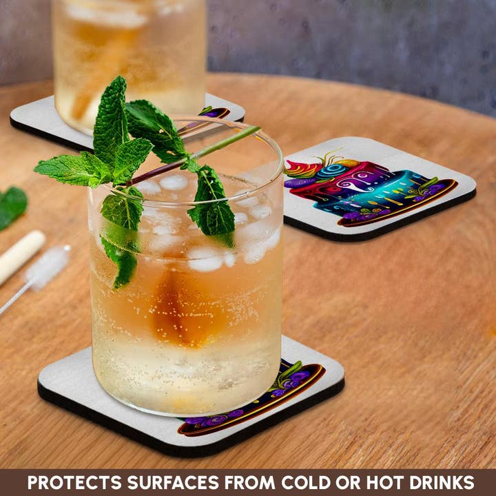 3dRose - Wholesale Coasters - 3dRose, Colorful and Fun Two Layer Cake Illustration, Coaster9