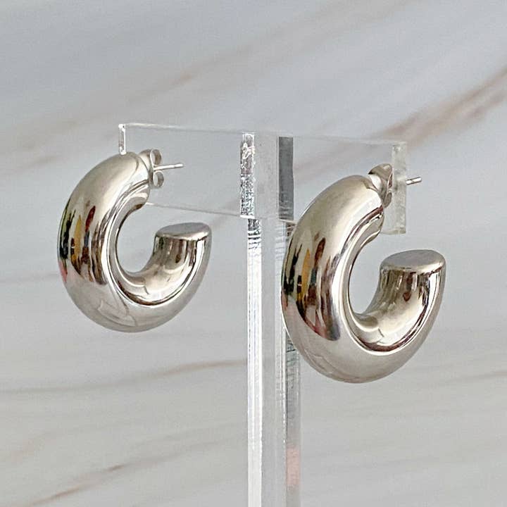 Ellison+Young - Wholesale Hoop Earrings - Polished Hollow Daily Hoop Earrings3