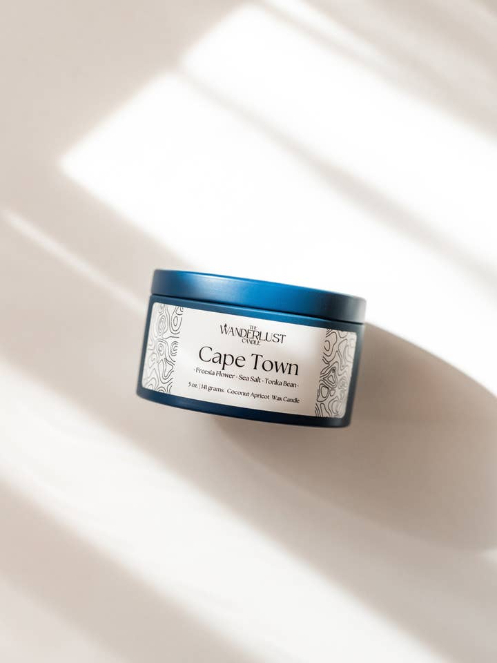 Cape Town | Small (Freesia, Sea Salt, and Tonka Bean) for wholesale by The Wanderlust candle