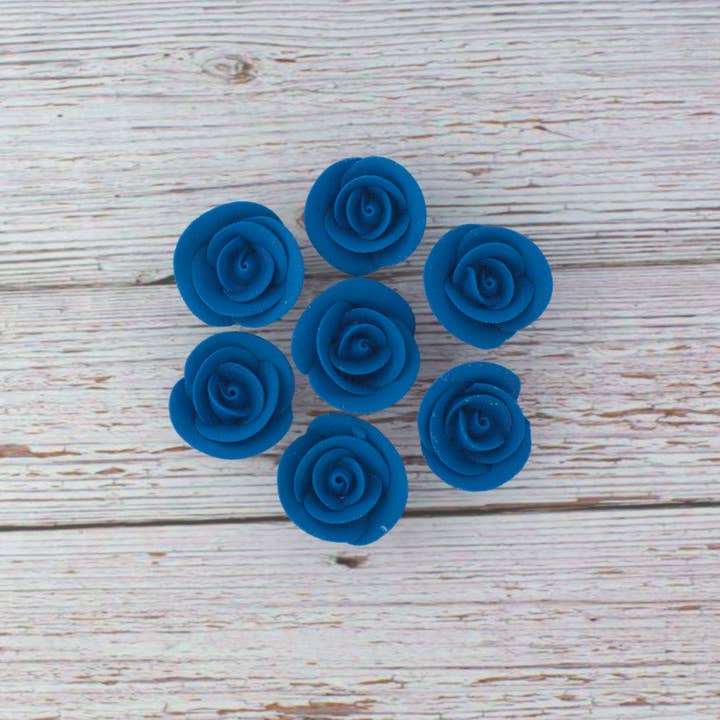 Global Sugar Art - Wholesale Cake/Cupcake Topper - Premium Edible Roses for Cakes and Cupcakes, Sweet Royal Icing Roses, by Global Sugar Art, Royal Blue7