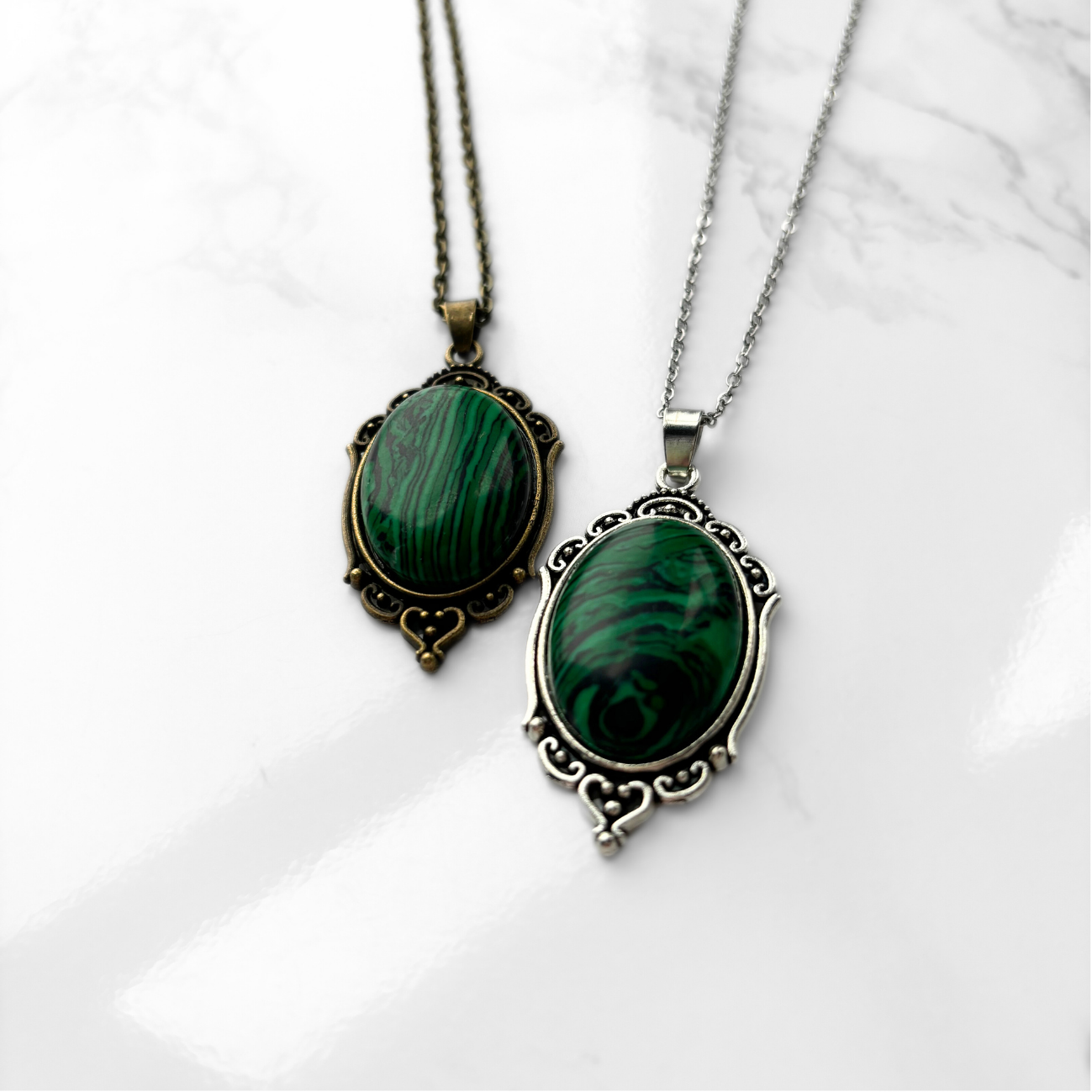 The Poison Path - Wholesale Pendant/Charm Necklace - Malachite Pendant Necklace | Antique Gold or Silver1