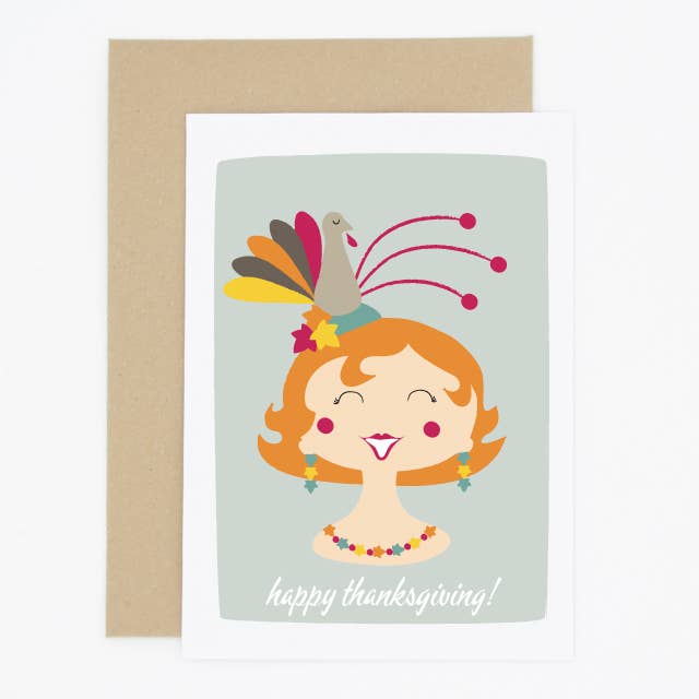 Cartão de Ação de Graças Retro por atacado de Madame Annie et Fils