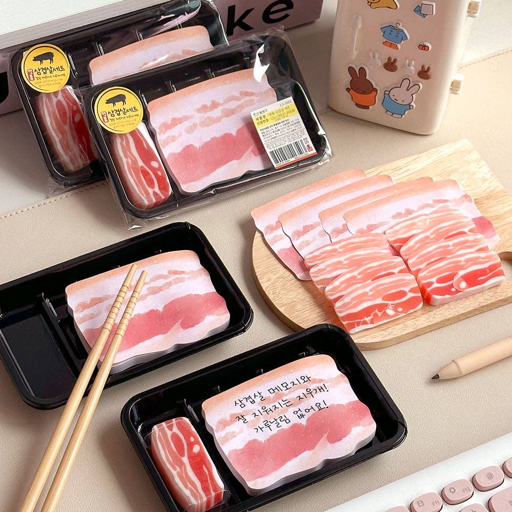 K-Wonderland - Wholesale Eraser - K-BBQ Pork Belly Pack  –Unique Design Memo Pad & Eraser0