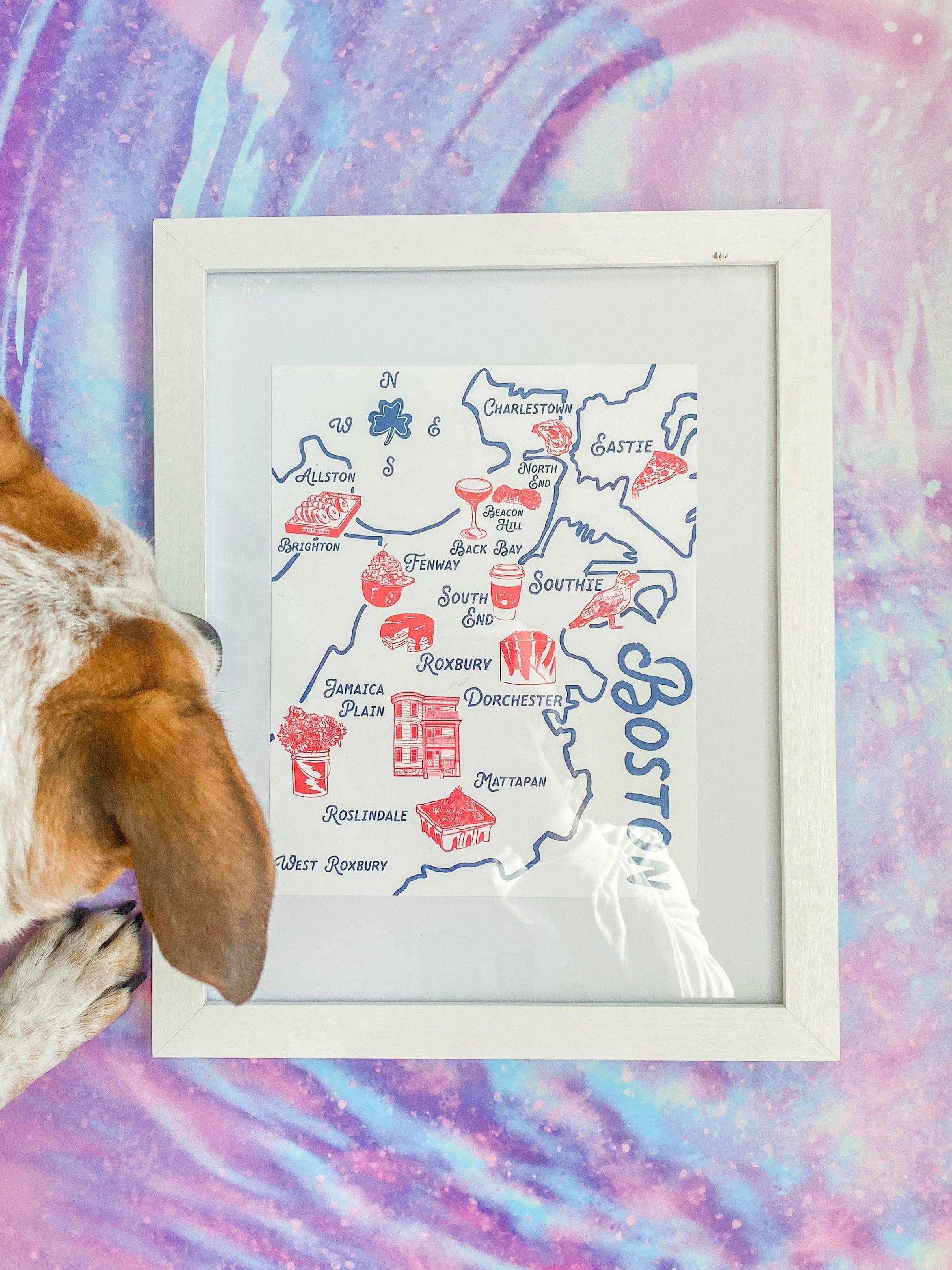 Maker / Scholar - Wholesale Art Print - "Beantown's Best" - Boston Illustrated Map Print1