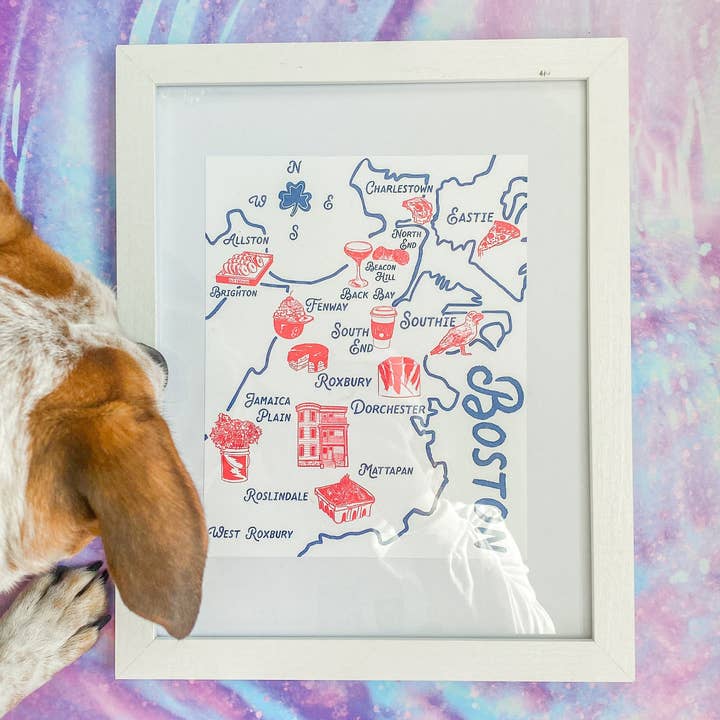 Maker / Scholar - Wholesale Art Print - "Beantown's Best" - Boston Illustrated Map Print1