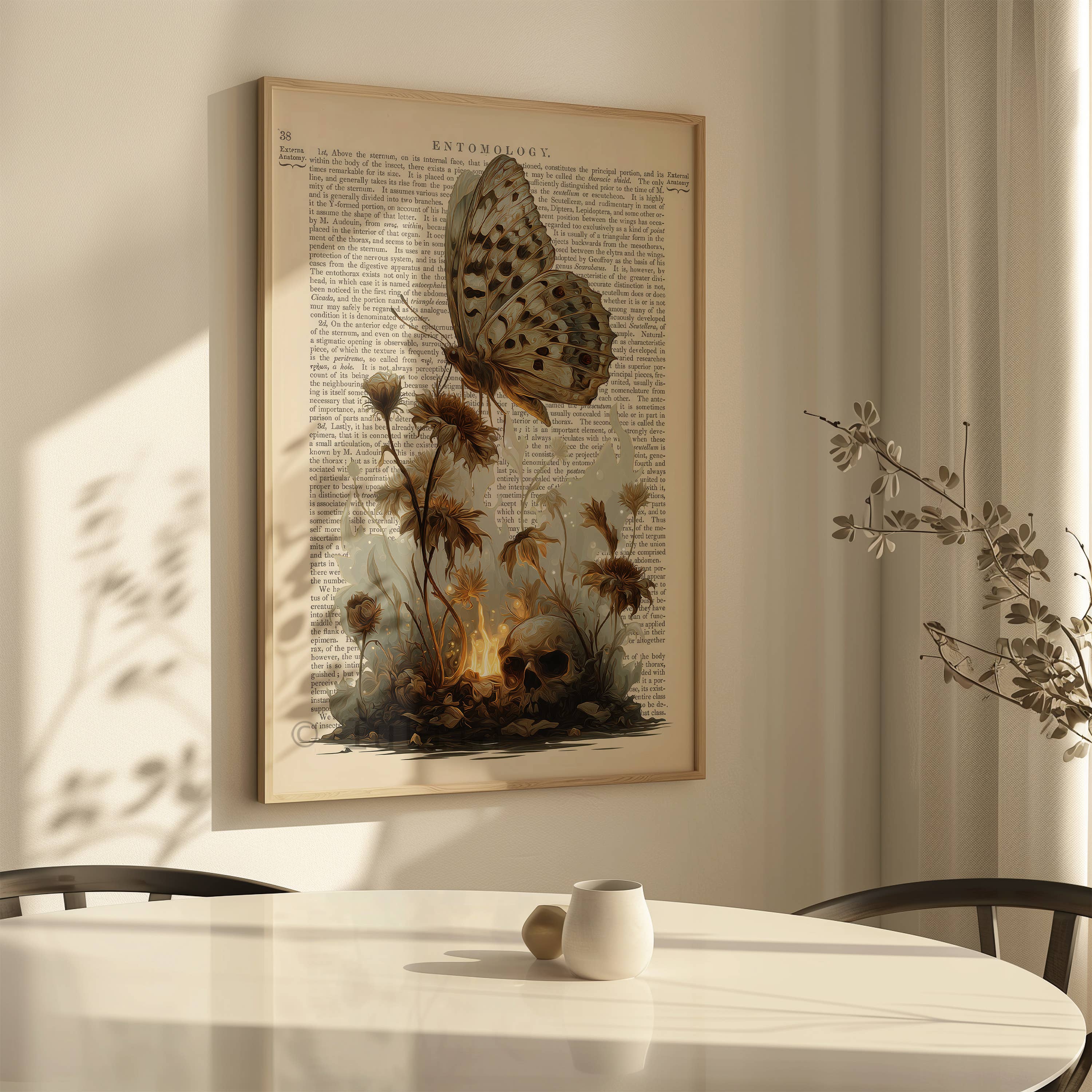 IuliiaArtPrints - Wholesale Art Print - Gothic Botanical Skull Print – Vintage Entomology Wall Decor6