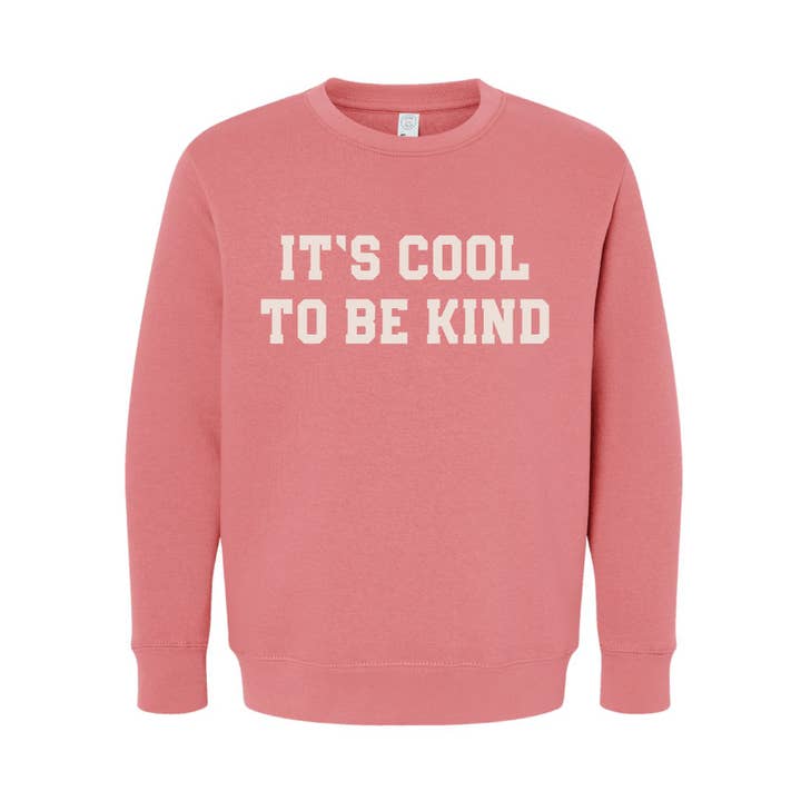 Cool To Be Kind Kids Crewneck for wholesale by The Communitee Project