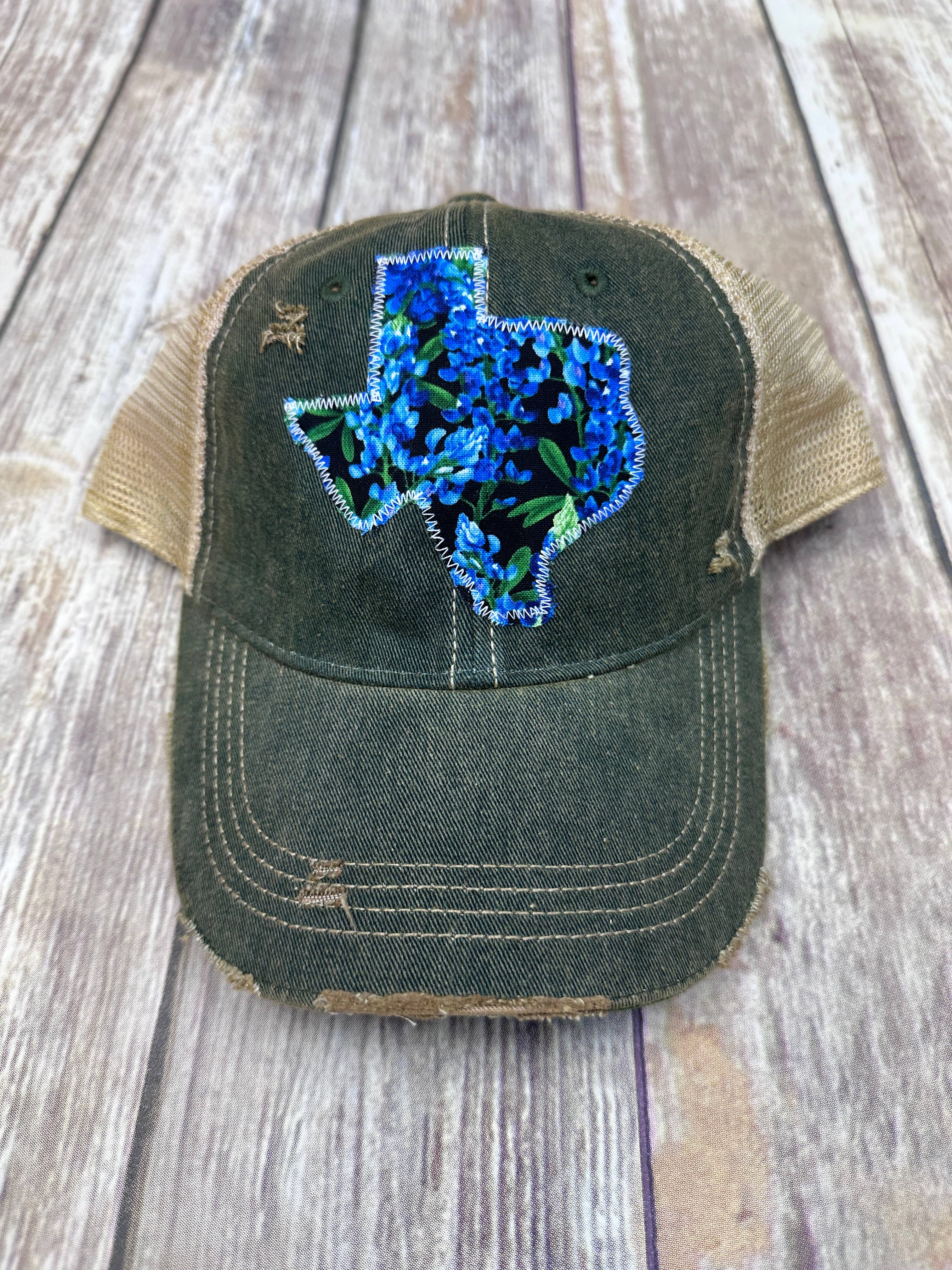Sweet Texas Treasures - Wholesale Trucker Hat - Unisex - Bluebonnet Dirty Trucker Hat4