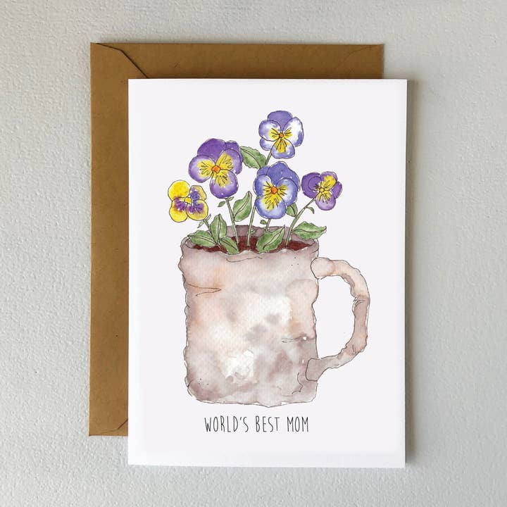 Best Mom Mug card for wholesale by Oxford Comma Co.