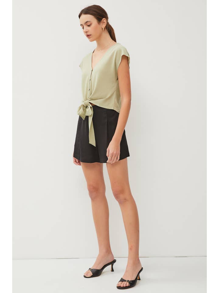 Be Cool - Wholesale Blouse - Women's - V-NECKLINE CAP SLEEVE TIE FRONT BLOUSE10