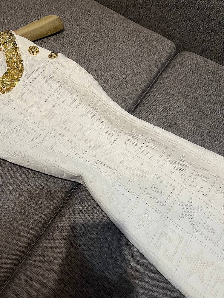 Sanyao Fashion - Venta al por mayor Vestido - Mujer - Vestido de punto ajustado sin mangas con cuentas hecho a mano SY4128