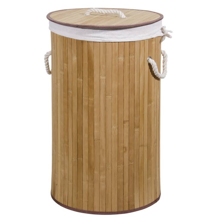 Capra Attilio - Wholesale Laundry Basket - Round Bamboo Laundry Hamper NATURAL