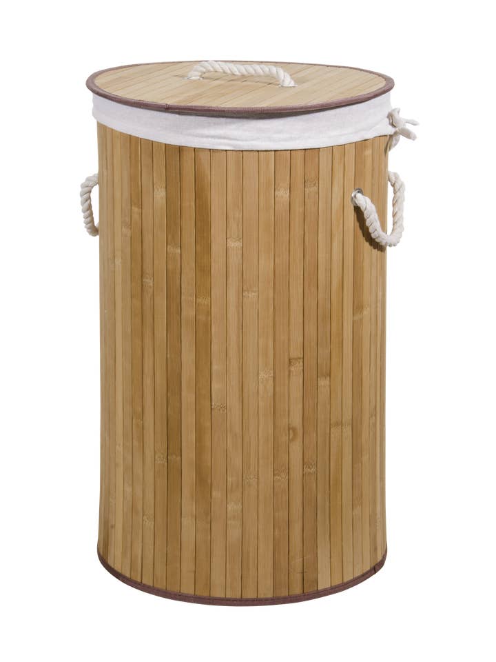 Panier à linge rond en bambou NATUREL pour la vente par Capra Attilio