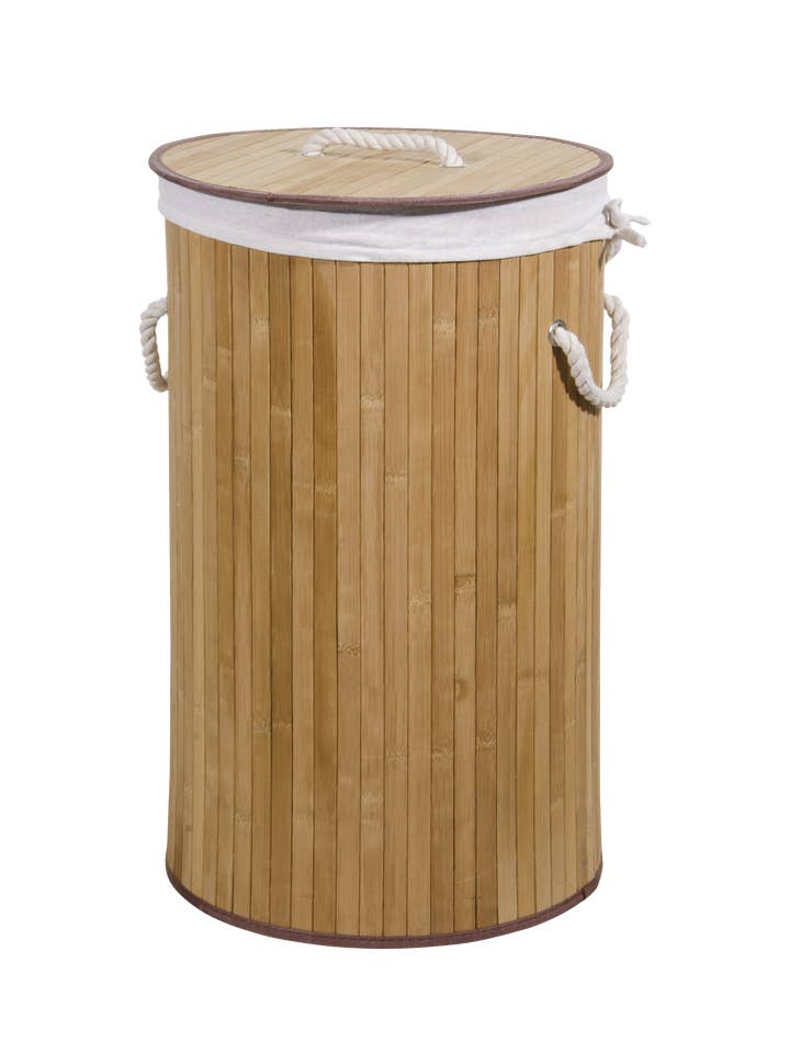 Wäschekorb aus Bambus rund NATURAL für den Großhandel von Capra Attilio