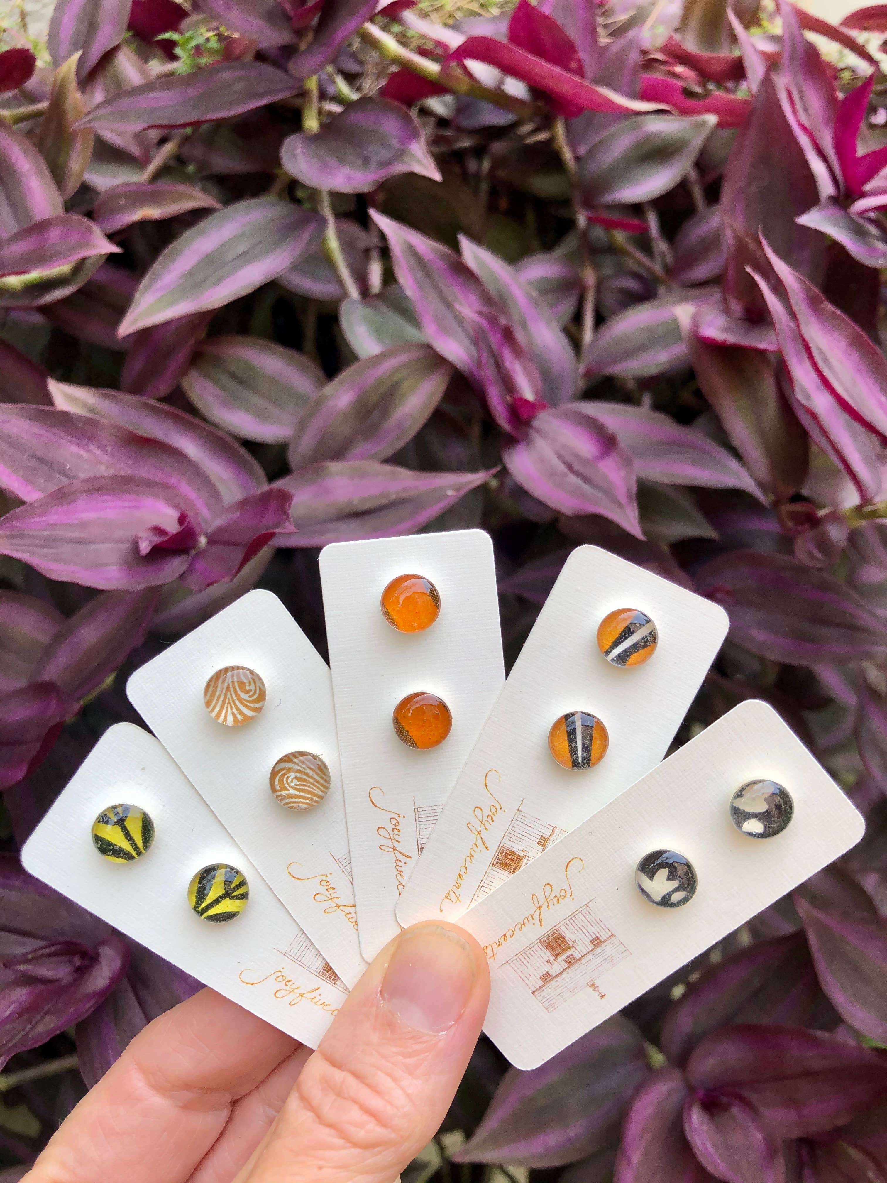 joeyfivecents - Wholesale Stud/Post Earrings - Studs - small, color, pattern & botanical, gardening, spring1