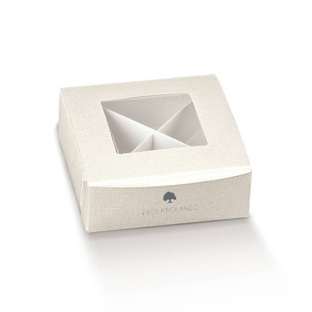 Paola Rolando Creazioni - Wholesale Party Favor Bag/Box - White Box With White Divider 8X8X3 Cm0