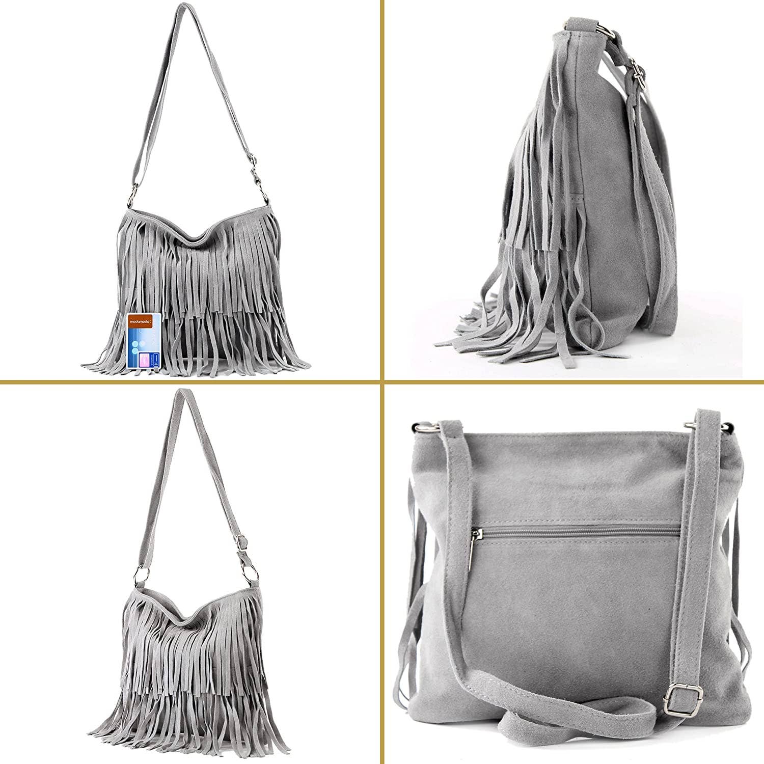 Ellas Trading - Wholesale Crossbody Bag - Women's - Italian Suede Leather Fringed Shoulder Crossbody Bag17
