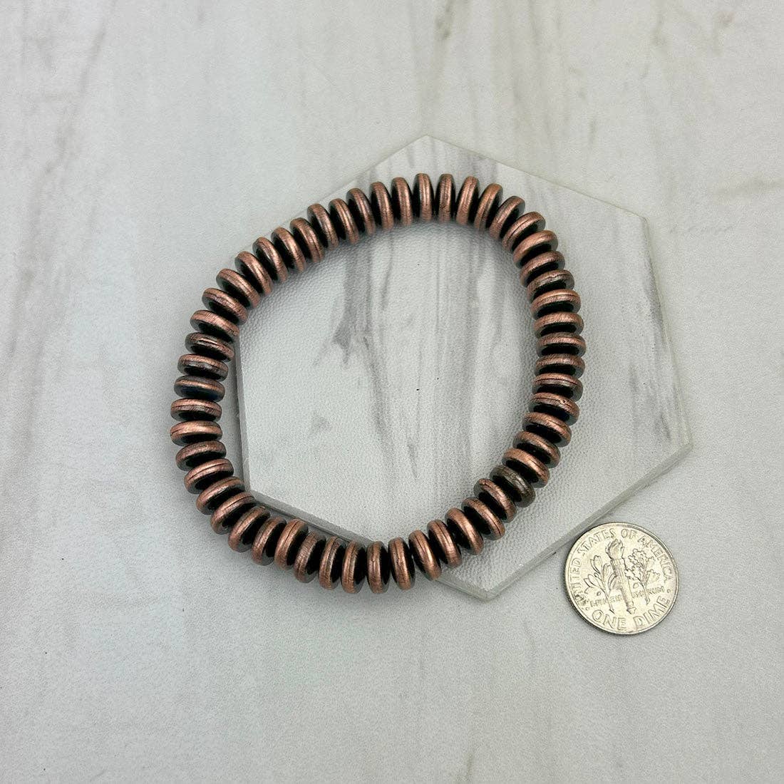 Western Elite Jewelry - Vendita all'ingrosso Bracciale con perline - BR250120-14          Bracciale con perle Navajo in argento elasticizzato da 8 mm (Copia)1