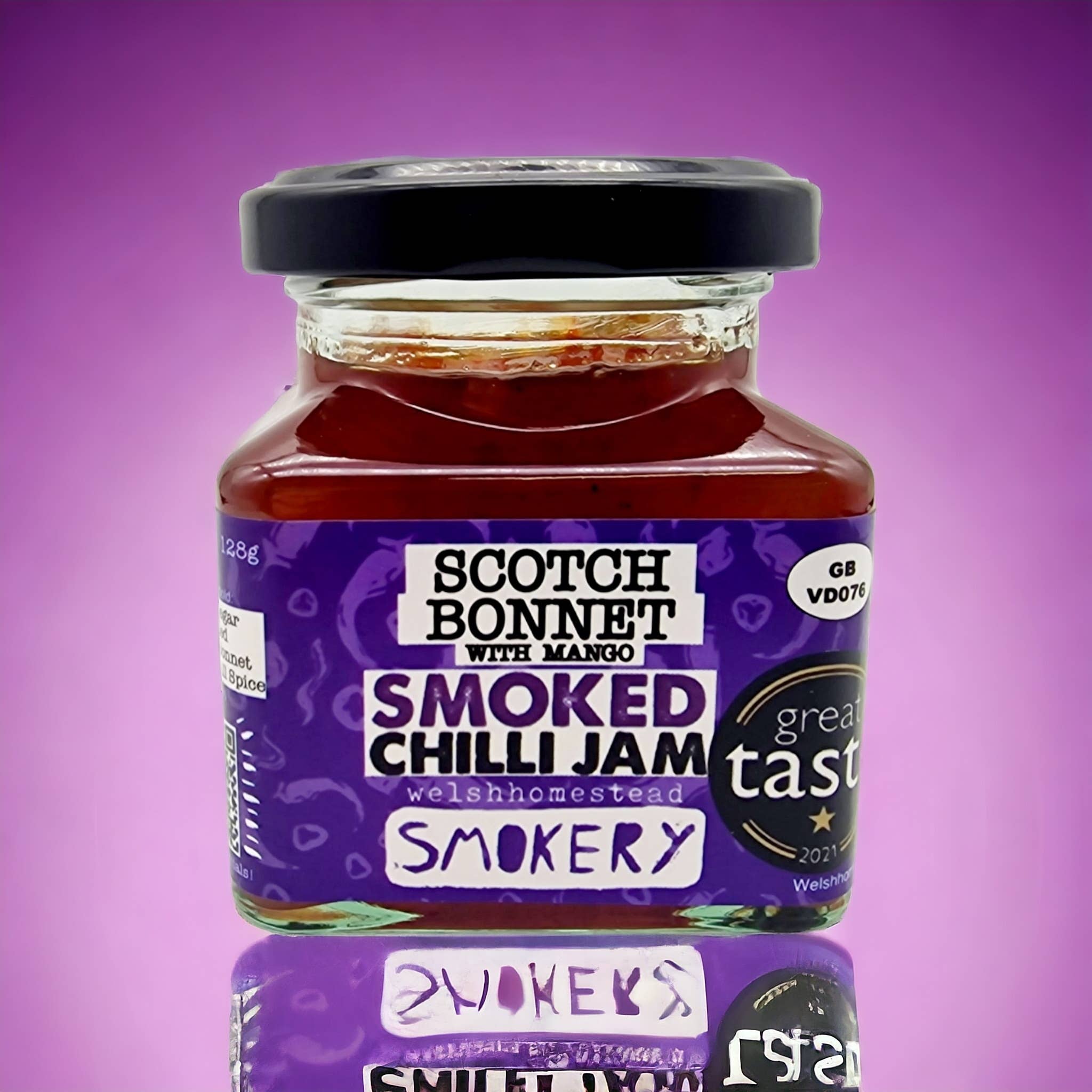 Welshhomestead Smokery – wholesale Jam/jelly – Scotch Bonnet Mango Smoked Chilli Jam0