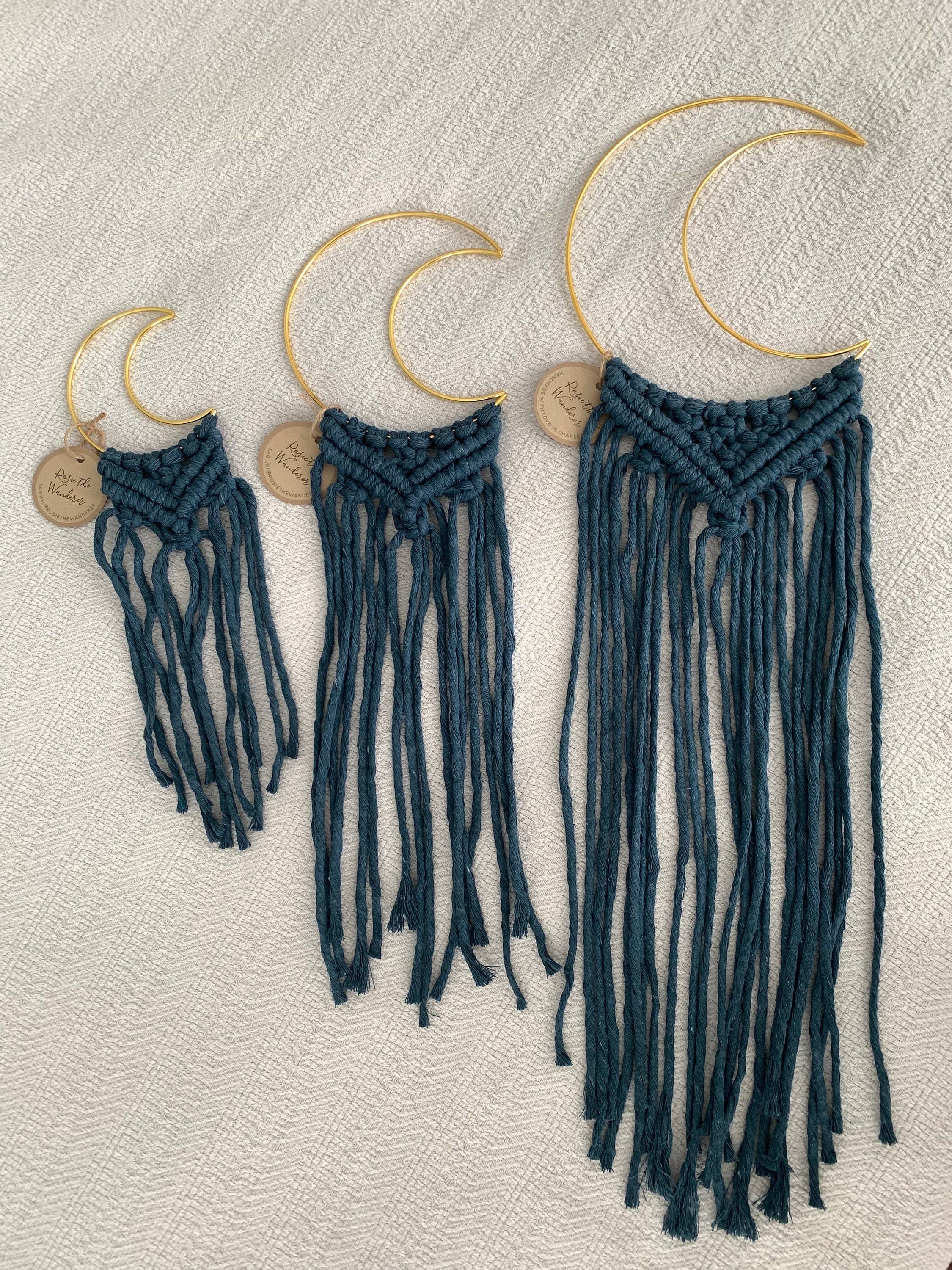 Rosie the Wanderer, Handmade Macramé - Wholesale Dream Catcher - Macrame Moons- Mooncatcher- Dreamcatcher- Moonchild2