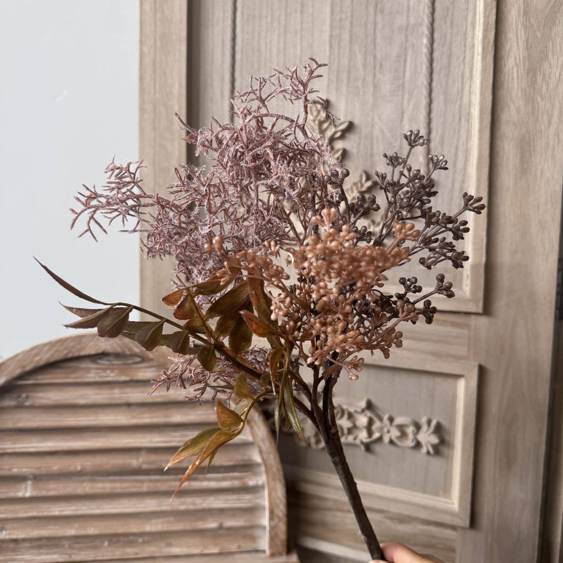 Sweet Home Deco - Wholesale Artificial flowers - Faux Seeded Eucalyptus Baby's Breath Wheat Grass, Fillers   2