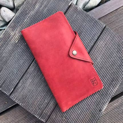 Lang læder rejse tegnebog, dokument pas indehaveren for engroshandel hos ShufliaCrafts