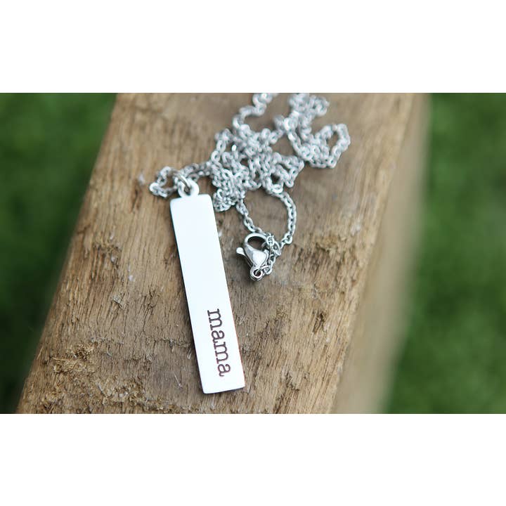 Jennifer Dahl Designs LLC - Wholesale Pendant/Charm Necklace - Mama Engraved Bar Necklace