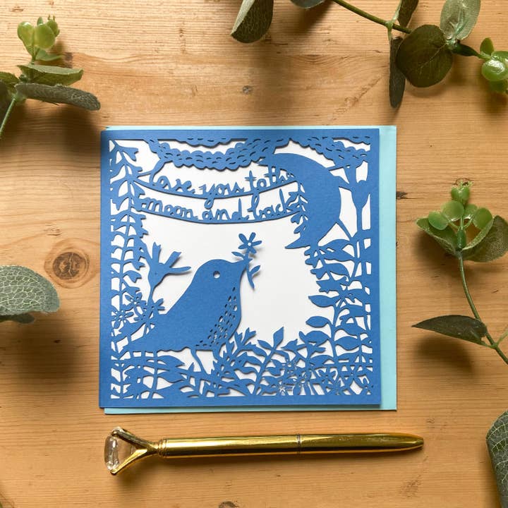 To The Moon And-Karte, Muttertagskarte für den Großhandel von Chow's Stories