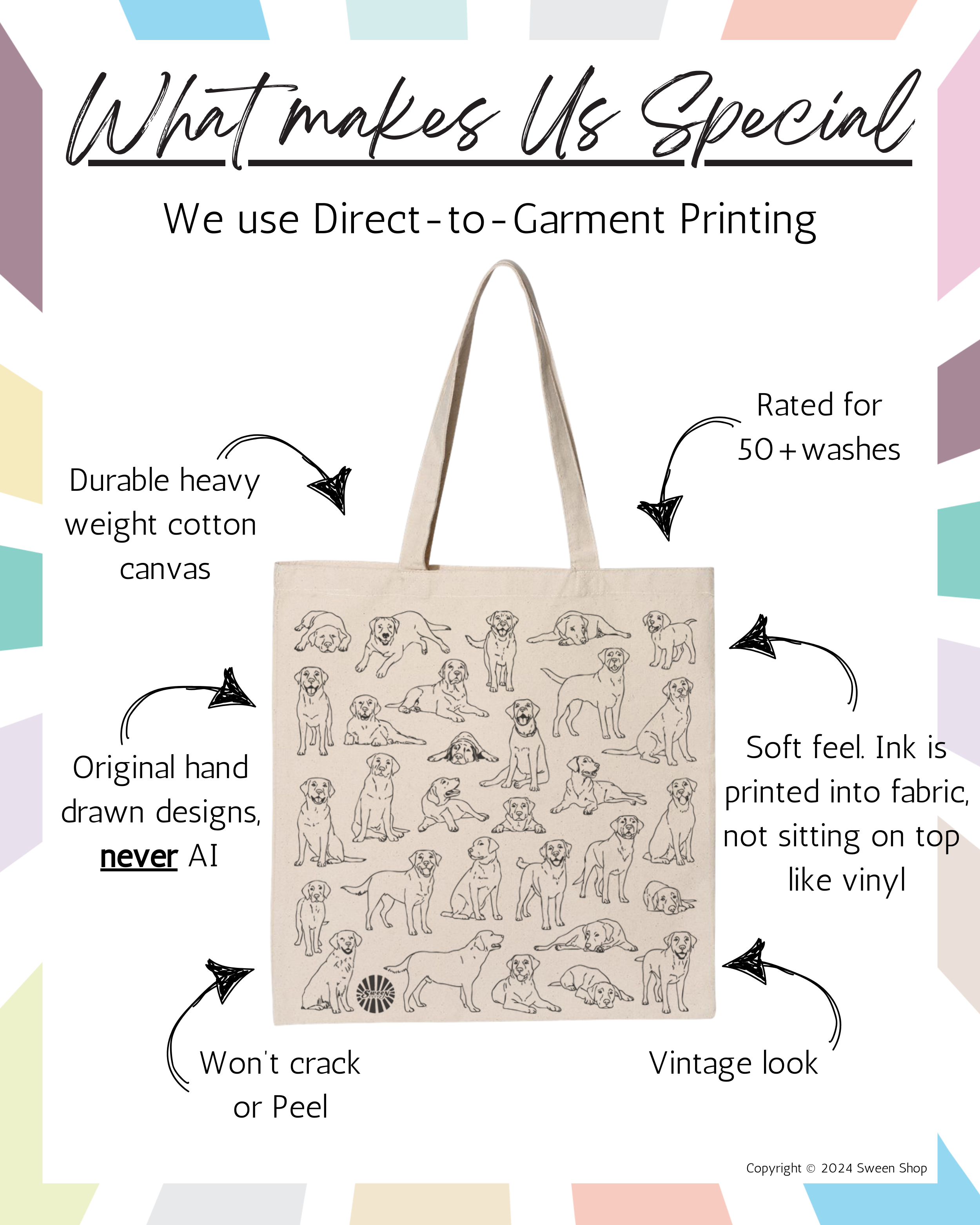 Sween Shop - Vente Tote bag – unisexe - Sac fourre-tout Labrador pour les amoureux des chiens & cadeau pour animaux de compagnie7