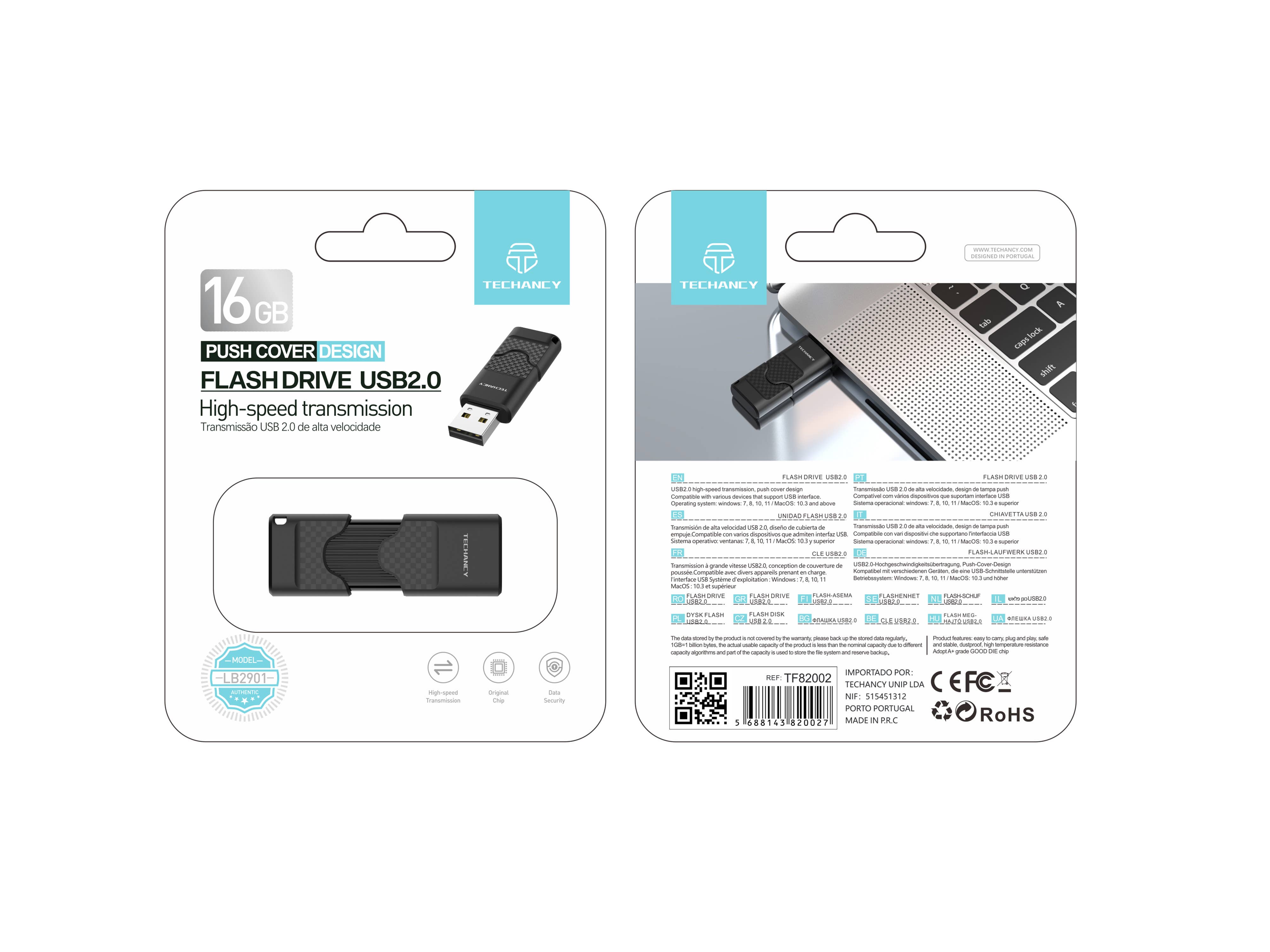 TECHANCY - Wholesale USB Flash Drive - TECHANCY USB Flash Drive 2.0 Read Speed Up To 10 MB/s (16GB)2