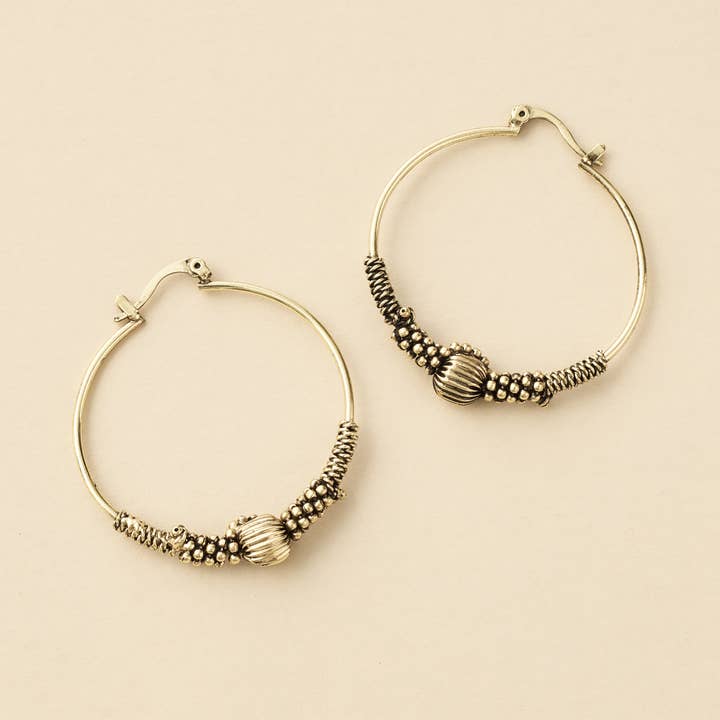 Matr Boomie Fair Trade - Wholesale Hoop Earrings - Rani Gold Hoop Earrings - fair trade, handmade