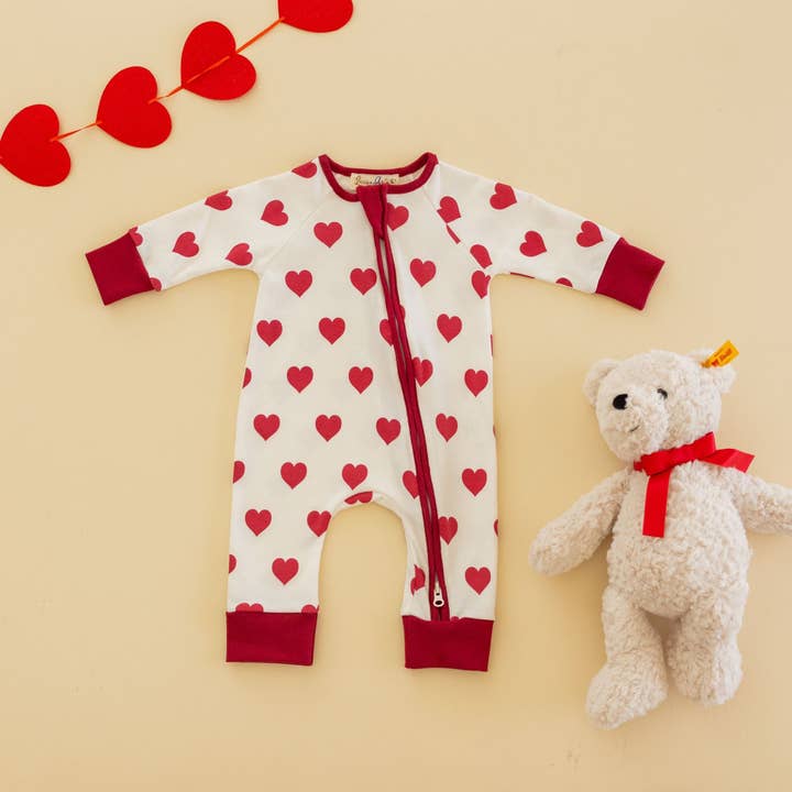 My Heart Zip Playsuit by Luna and Arlo for wholesale by Magnolia Baby